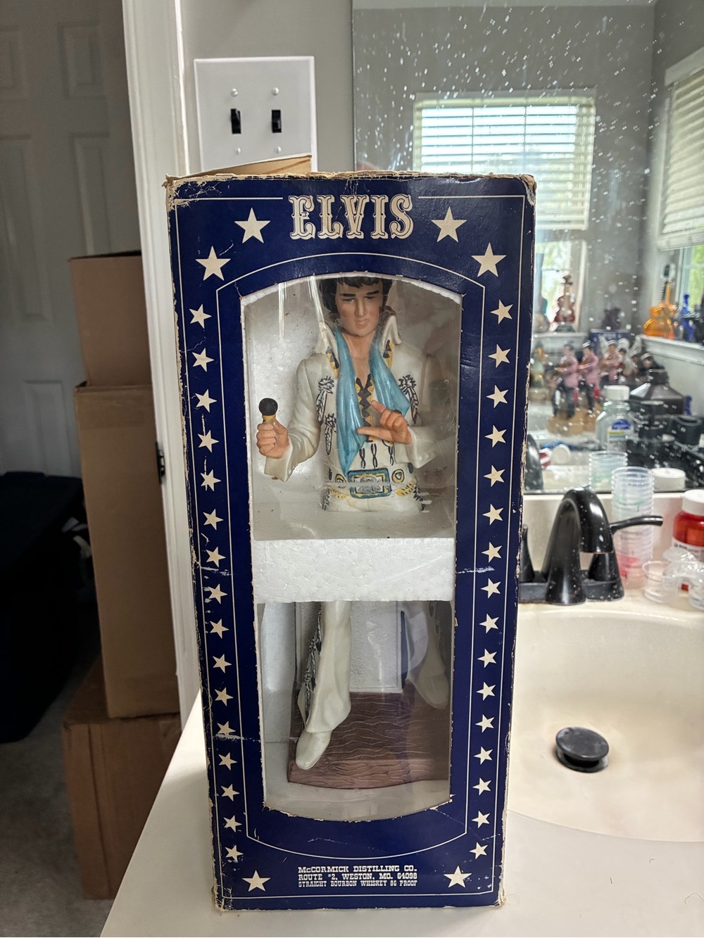 In Original Box White Jumpsuit Elvis EMPTY No Alcohol
